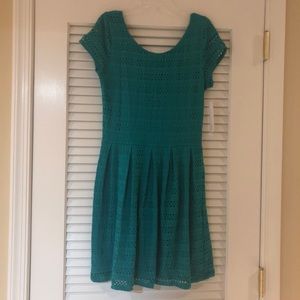 Aqua teal eyelet dress